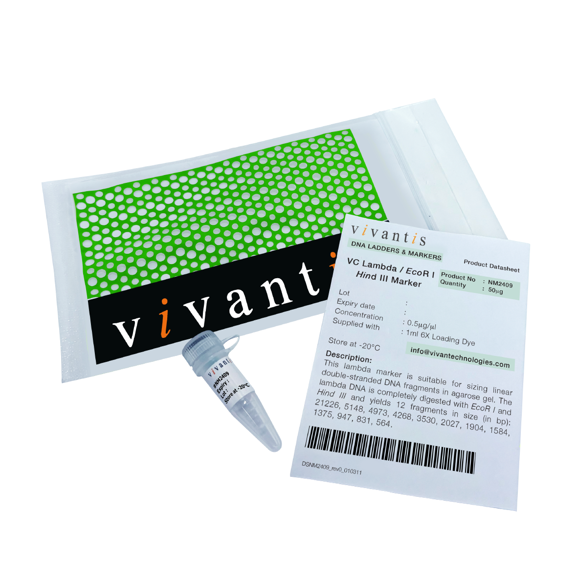 VC Lambda / EcoR I + Hind III Marker