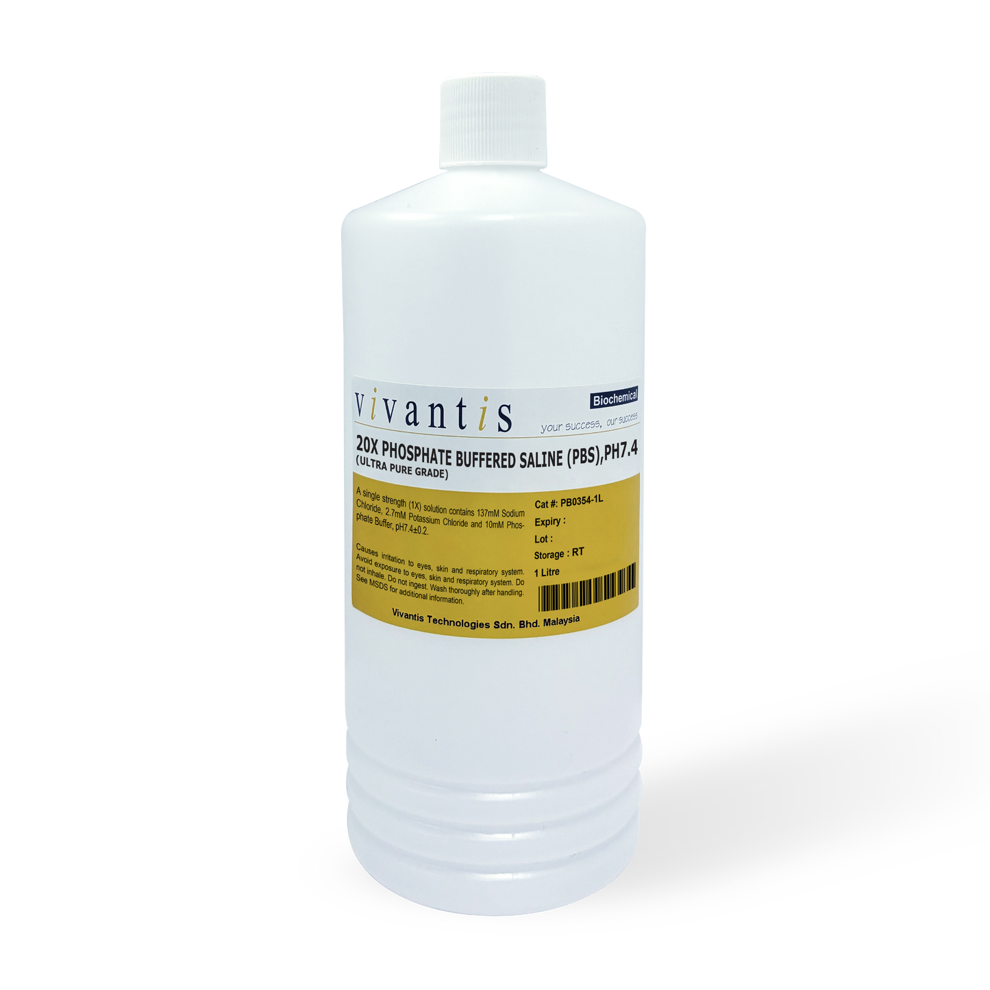20X Phosphate Buffered Saline (1X Phosphate Buffered Saline, pH7.4), Ultra Pure Grade