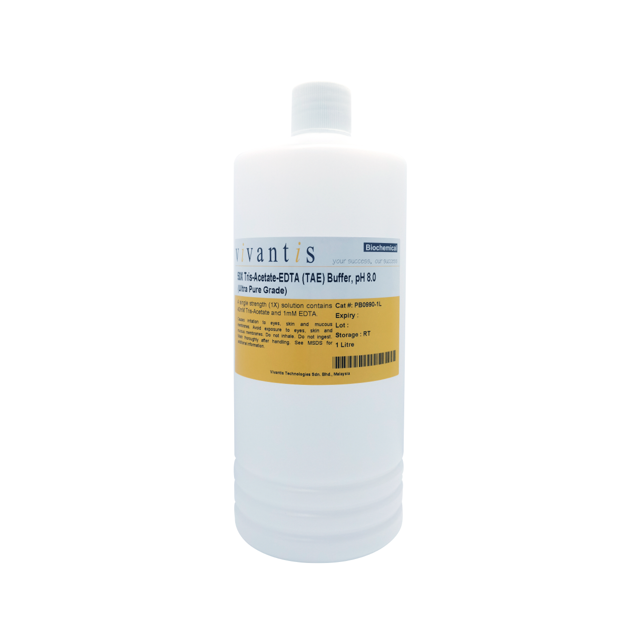 50X Tris-Acetate-EDTA (TAE) Buffer (1X Tris-Acetate-EDTA Buffer, pH8.0), Ultra Pure Grade