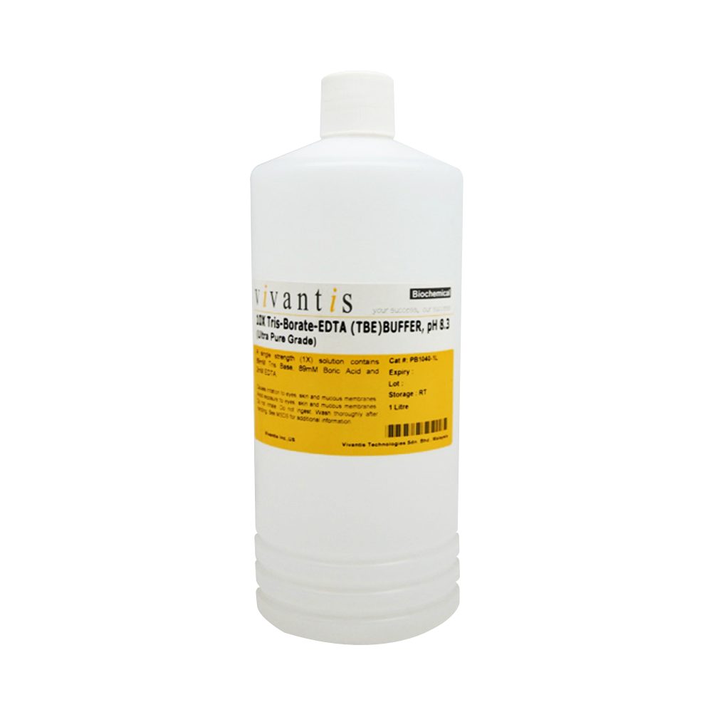 10X Tris-Borate-EDTA (TBE) Buffer (1X Tris-Borate-EDTA Buffer, pH8.3), Ultra Pure Grade