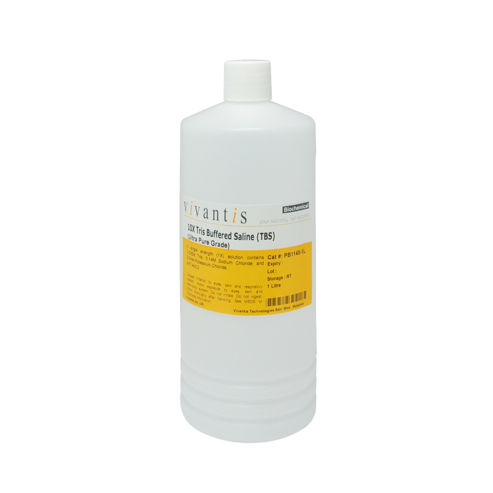 10X Tris Buffered Saline (TBS) (1X Tris Buffered Saline, pH7.4), Ultra Pure Grade